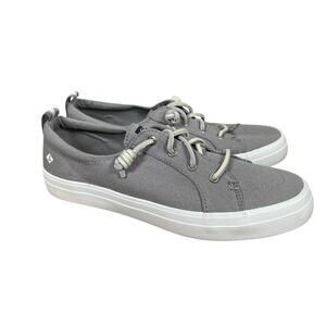 NEW Sperry Crest Vibe Sneakers Shoes Womens 8.5 Wide Gray Slip On STS99042